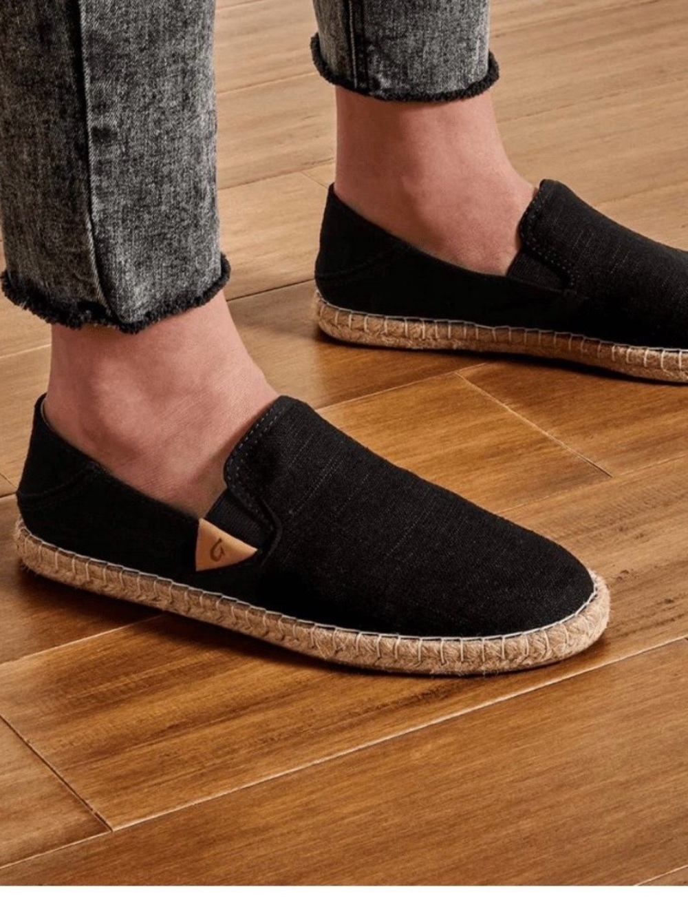 Olukai Kaula Pa’a Kapa Black Slip-on Shoes